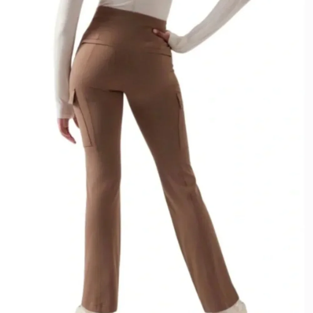 Athleta Delancey Straight Cargo Pants Rustic Beige Women’s sz XS #882625 NWOT - Picture 2 of 5